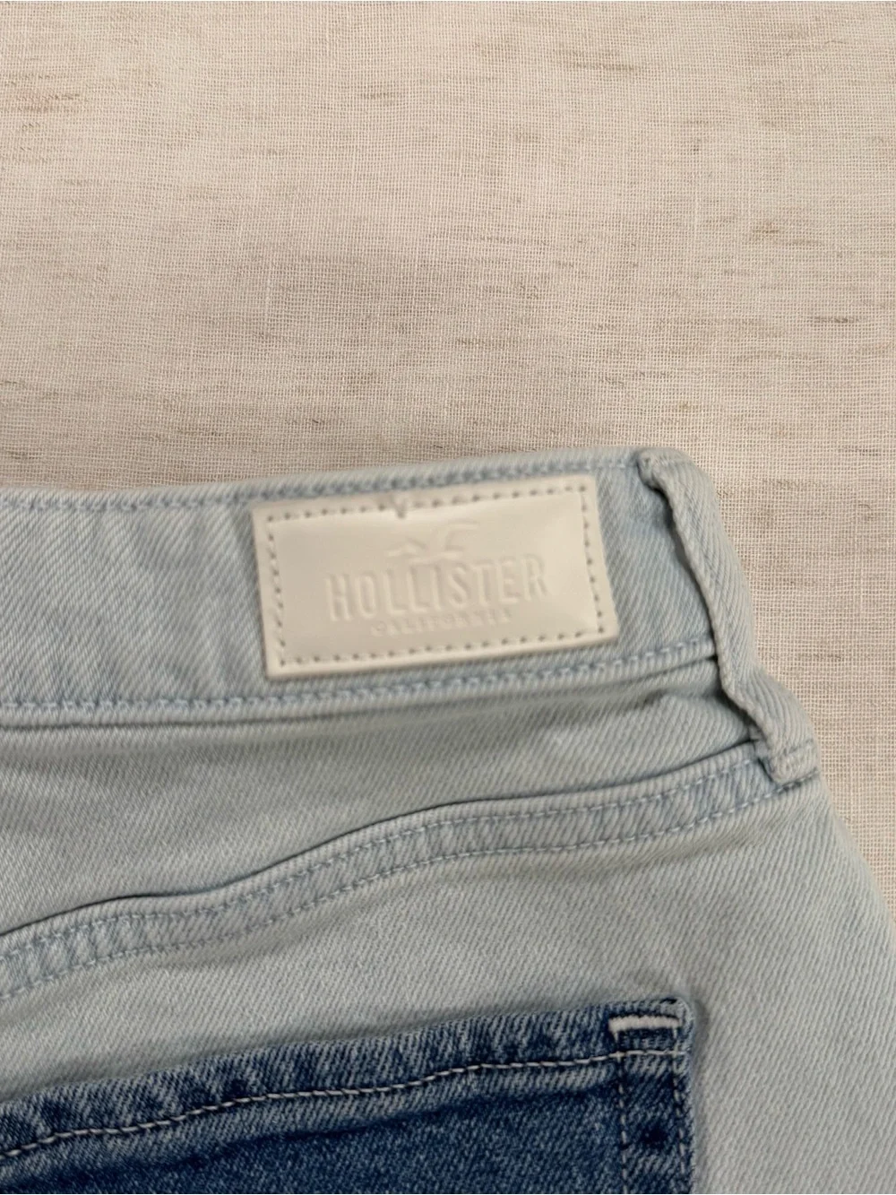 Hollister Two-Tone Blue Patchwork Denim Shorts